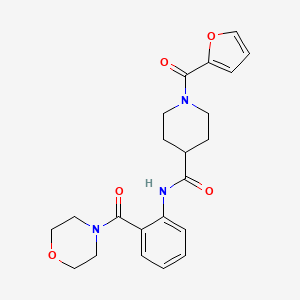 1-(furan-2-carbonyl)-N-[2-(morpholine-4-carbonyl)phenyl]piperidine-4-carboxamide