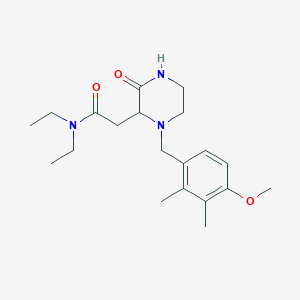 molecular formula C20H31N3O3 B5281088 N,N-diethyl-2-[1-(4-methoxy-2,3-dimethylbenzyl)-3-oxo-2-piperazinyl]acetamide 