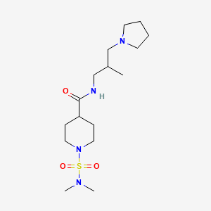 molecular formula C16H32N4O3S B5281090 1-[(dimethylamino)sulfonyl]-N-[2-methyl-3-(1-pyrrolidinyl)propyl]-4-piperidinecarboxamide 