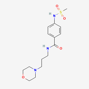 molecular formula C15H23N3O4S B5281113 4-[(methylsulfonyl)amino]-N-[3-(4-morpholinyl)propyl]benzamide 