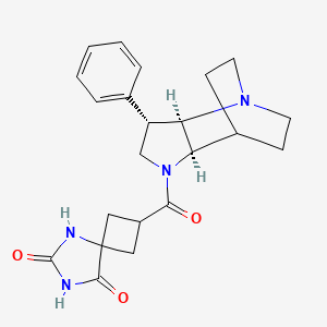 (2S*,4R*)-2-{[(2R*,3S*,6R*)-3-phenyl-1,5-diazatricyclo[5.2.2.0~2,6~]undec-5-yl]carbonyl}-5,7-diazaspiro[3.4]octane-6,8-dione