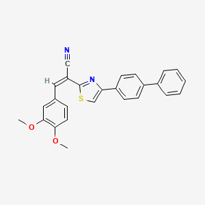 2-[4-(4-biphenylyl)-1,3-thiazol-2-yl]-3-(3,4-dimethoxyphenyl)acrylonitrile