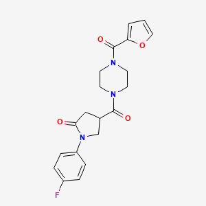 molecular formula C20H20FN3O4 B5281142 1-(4-fluorophenyl)-4-[4-(furan-2-carbonyl)piperazine-1-carbonyl]pyrrolidin-2-one 