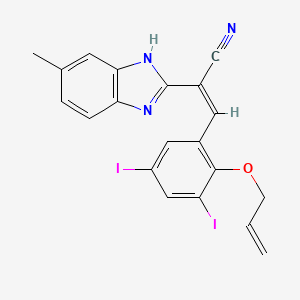 molecular formula C20H15I2N3O B5281149 (Z)-3-(3,5-diiodo-2-prop-2-enoxyphenyl)-2-(6-methyl-1H-benzimidazol-2-yl)prop-2-enenitrile 