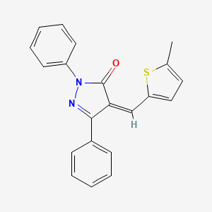 4-[(5-methyl-2-thienyl)methylene]-2,5-diphenyl-2,4-dihydro-3H-pyrazol-3-one