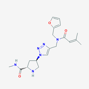 (4R)-4-(4-{[(2-furylmethyl)(3-methyl-2-butenoyl)amino]methyl}-1H-1,2,3-triazol-1-yl)-N-methyl-L-prolinamide hydrochloride