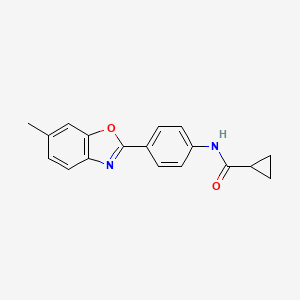 molecular formula C18H16N2O2 B5281193 N-[4-(6-methyl-1,3-benzoxazol-2-yl)phenyl]cyclopropanecarboxamide 