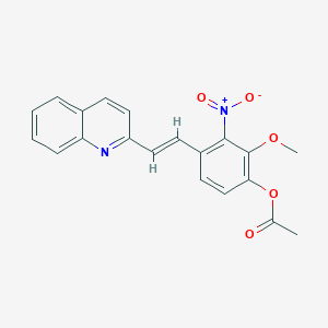 2-methoxy-3-nitro-4-[2-(2-quinolinyl)vinyl]phenyl acetate