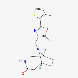 (1S,6R)-9-[[5-methyl-2-(3-methylthiophen-2-yl)-1,3-oxazol-4-yl]methyl]-3,9-diazabicyclo[4.2.1]nonan-4-one