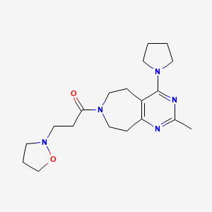 molecular formula C19H29N5O2 B5281295 7-(3-isoxazolidin-2-ylpropanoyl)-2-methyl-4-pyrrolidin-1-yl-6,7,8,9-tetrahydro-5H-pyrimido[4,5-d]azepine 