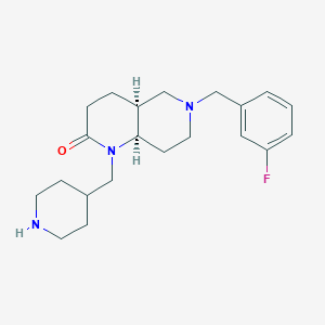 molecular formula C21H30FN3O B5281301 (4aS,8aR)-6-[(3-fluorophenyl)methyl]-1-(piperidin-4-ylmethyl)-4,4a,5,7,8,8a-hexahydro-3H-1,6-naphthyridin-2-one 