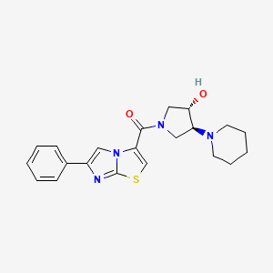 molecular formula C21H24N4O2S B5281306 [(3S,4S)-3-hydroxy-4-piperidin-1-ylpyrrolidin-1-yl]-(6-phenylimidazo[2,1-b][1,3]thiazol-3-yl)methanone 