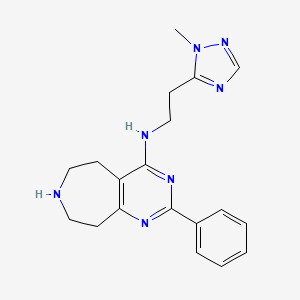 molecular formula C19H23N7 B5281325 N-[2-(1-methyl-1H-1,2,4-triazol-5-yl)ethyl]-2-phenyl-6,7,8,9-tetrahydro-5H-pyrimido[4,5-d]azepin-4-amine 