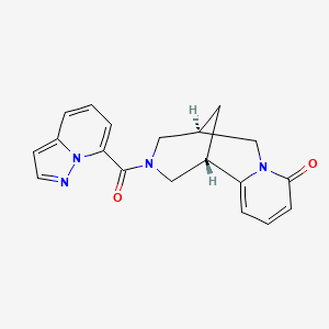 molecular formula C19H18N4O2 B5281326 (1S,5R)-3-(pyrazolo[1,5-a]pyridin-7-ylcarbonyl)-1,2,3,4,5,6-hexahydro-8H-1,5-methanopyrido[1,2-a][1,5]diazocin-8-one 