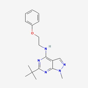 molecular formula C18H23N5O B5281383 6-tert-butyl-1-methyl-N-(2-phenoxyethyl)-1H-pyrazolo[3,4-d]pyrimidin-4-amine 