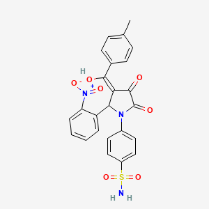 4-[3-hydroxy-4-(4-methylbenzoyl)-5-(2-nitrophenyl)-2-oxo-2,5-dihydro-1H-pyrrol-1-yl]benzenesulfonamide