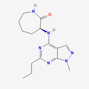 (3S)-3-[(1-methyl-6-propyl-1H-pyrazolo[3,4-d]pyrimidin-4-yl)amino]-2-azepanone