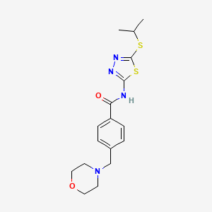 molecular formula C17H22N4O2S2 B5281413 N-[5-(isopropylthio)-1,3,4-thiadiazol-2-yl]-4-(4-morpholinylmethyl)benzamide 