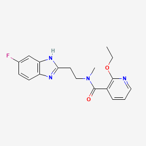 molecular formula C18H19FN4O2 B5281433 2-ethoxy-N-[2-(5-fluoro-1H-benzimidazol-2-yl)ethyl]-N-methylnicotinamide 