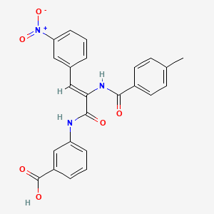 molecular formula C24H19N3O6 B5281443 3-{[2-[(4-methylbenzoyl)amino]-3-(3-nitrophenyl)acryloyl]amino}benzoic acid 