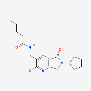 molecular formula C20H29N3O3 B5281464 N-[(6-cyclopentyl-2-methoxy-5-oxo-6,7-dihydro-5H-pyrrolo[3,4-b]pyridin-3-yl)methyl]hexanamide 