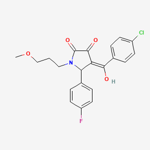 molecular formula C21H19ClFNO4 B5281484 4-(4-chlorobenzoyl)-5-(4-fluorophenyl)-3-hydroxy-1-(3-methoxypropyl)-2,5-dihydro-1H-pyrrol-2-one 