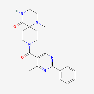 1-methyl-9-[(4-methyl-2-phenylpyrimidin-5-yl)carbonyl]-1,4,9-triazaspiro[5.5]undecan-5-one