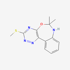 molecular formula C13H14N4OS B5281532 6,6-dimethyl-3-methylsulfanyl-7H-[1,2,4]triazino[5,6-d][3,1]benzoxazepine 