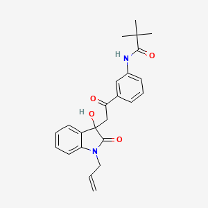 N-{3-[(1-allyl-3-hydroxy-2-oxo-2,3-dihydro-1H-indol-3-yl)acetyl]phenyl}-2,2-dimethylpropanamide