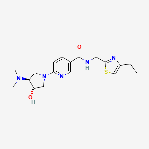 molecular formula C18H25N5O2S B5281542 6-[(3S,4S)-3-(dimethylamino)-4-hydroxypyrrolidin-1-yl]-N-[(4-ethyl-1,3-thiazol-2-yl)methyl]pyridine-3-carboxamide 