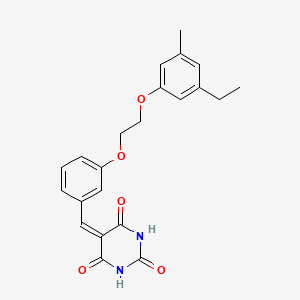 molecular formula C22H22N2O5 B5281564 5-({3-[2-(3-ETHYL-5-METHYLPHENOXY)ETHOXY]PHENYL}METHYLIDENE)-1,3-DIAZINANE-2,4,6-TRIONE 