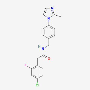 molecular formula C19H17ClFN3O B5281565 2-(4-chloro-2-fluorophenyl)-N-[4-(2-methyl-1H-imidazol-1-yl)benzyl]acetamide 