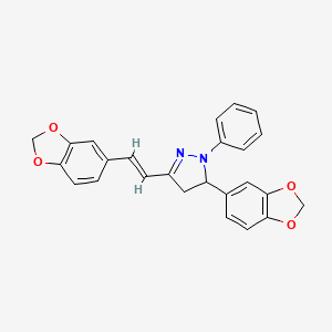 5-(1,3-benzodioxol-5-yl)-3-[(E)-2-(1,3-benzodioxol-5-yl)ethenyl]-1-phenyl-4,5-dihydro-1H-pyrazole