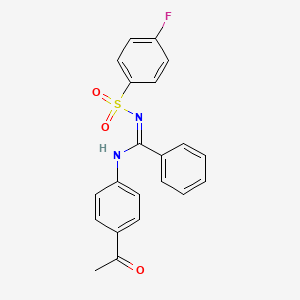 N-(4-acetylphenyl)-N'-[(4-fluorophenyl)sulfonyl]benzenecarboximidamide