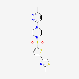 3-methyl-6-(4-{[5-(2-methyl-1,3-thiazol-4-yl)-2-thienyl]sulfonyl}-1-piperazinyl)pyridazine