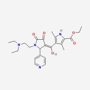 ethyl 4-[(E)-[1-[2-(diethylamino)ethyl]-4,5-dioxo-2-pyridin-4-ylpyrrolidin-3-ylidene]-hydroxymethyl]-3,5-dimethyl-1H-pyrrole-2-carboxylate