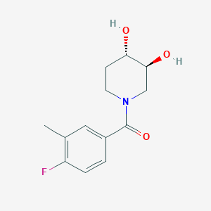 molecular formula C13H16FNO3 B5281669 [(3S,4S)-3,4-dihydroxypiperidin-1-yl]-(4-fluoro-3-methylphenyl)methanone 