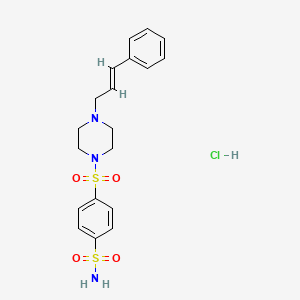 molecular formula C19H24ClN3O4S2 B5281695 4-[4-[(E)-3-phenylprop-2-enyl]piperazin-1-yl]sulfonylbenzenesulfonamide;hydrochloride 