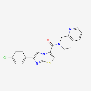 6-(4-chlorophenyl)-N-ethyl-N-(pyridin-2-ylmethyl)imidazo[2,1-b][1,3]thiazole-3-carboxamide