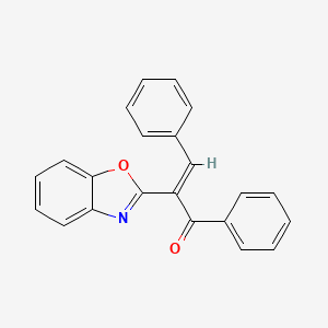 molecular formula C22H15NO2 B5281710 (E)-2-(1,3-benzoxazol-2-yl)-1,3-diphenylprop-2-en-1-one 