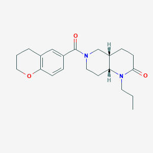 molecular formula C21H28N2O3 B5281713 (4aS*,8aR*)-6-(3,4-dihydro-2H-chromen-6-ylcarbonyl)-1-propyloctahydro-1,6-naphthyridin-2(1H)-one 