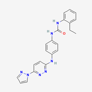 molecular formula C22H21N7O B5281720 N-(2-ethylphenyl)-N'-(4-{[6-(1H-pyrazol-1-yl)-3-pyridazinyl]amino}phenyl)urea 