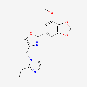 4-[(2-ethyl-1H-imidazol-1-yl)methyl]-2-(7-methoxy-1,3-benzodioxol-5-yl)-5-methyl-1,3-oxazole