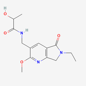 molecular formula C14H19N3O4 B5281754 N-[(6-ethyl-2-methoxy-5-oxo-6,7-dihydro-5H-pyrrolo[3,4-b]pyridin-3-yl)methyl]-2-hydroxypropanamide 