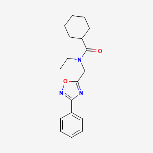 N-ethyl-N-[(3-phenyl-1,2,4-oxadiazol-5-yl)methyl]cyclohexanecarboxamide