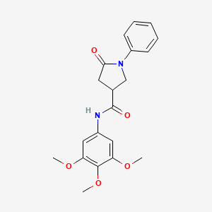 molecular formula C20H22N2O5 B5281770 5-oxo-1-phenyl-N-(3,4,5-trimethoxyphenyl)pyrrolidine-3-carboxamide 