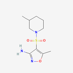 5-Methyl-4-(3-methylpiperidin-1-yl)sulfonyl-1,2-oxazol-3-amine