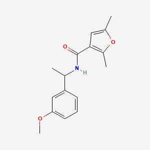 molecular formula C16H19NO3 B5281788 N-[1-(3-methoxyphenyl)ethyl]-2,5-dimethylfuran-3-carboxamide 