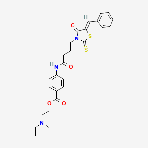 2-(diethylamino)ethyl 4-({4-[(5Z)-5-benzylidene-4-oxo-2-thioxo-1,3-thiazolidin-3-yl]butanoyl}amino)benzoate