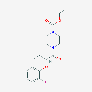 molecular formula C17H23FN2O4 B5281809 Ethyl 4-[2-(2-fluorophenoxy)butanoyl]piperazine-1-carboxylate 